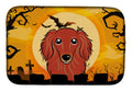 Halloween Longhair Red Dachshund Dish Drying Mat Absorbent Dish Drying Mat Pad for Kitchen Counter Dish Drainer Mat for Countertop, 14 x 21", Multicolor
