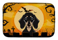 Halloween Smooth Black and Tan Dachshund Dish Drying Mat Absorbent Dish Drying Mat Pad for Kitchen Counter Dish Drainer Mat for Countertop, 14 x 21", Multicolor