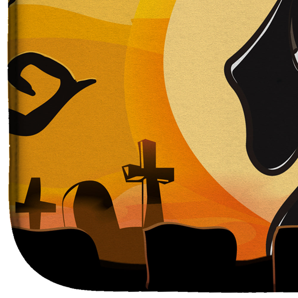 Halloween Smooth Black and Tan Dachshund Dish Drying Mat Absorbent Dish Drying Mat Pad for Kitchen Counter Dish Drainer Mat for Countertop, 14 x 21", Multicolor