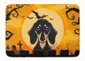 Halloween Smooth Black and Tan Dachshund Memory Foam Kitchen Mat Machine Washable Anti-Fatigue Cushion Comfort Bath or Kitchen Rug