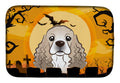 Halloween Cocker Spaniel Dish Drying Mat Absorbent Dish Drying Mat Pad for Kitchen Counter Dish Drainer Mat for Countertop, 14 x 21", Multicolor