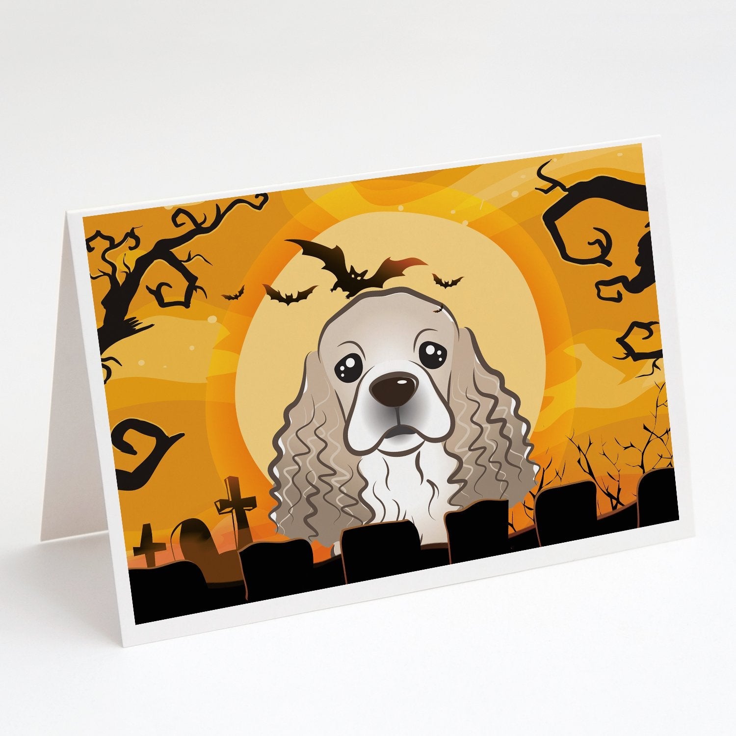 Halloween Cocker Spaniel Greeting Cards Pack of 8 Blank Cards with Envelopes Whimsical A7 Size 5x7