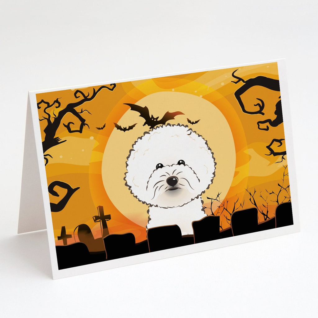 Halloween Bichon Frise Greeting Cards Pack of 8 Blank Cards with Envelopes Whimsical A7 Size 5x7