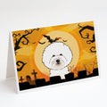 Halloween Bichon Frise Greeting Cards Pack of 8 Blank Cards with Envelopes Whimsical A7 Size 5x7