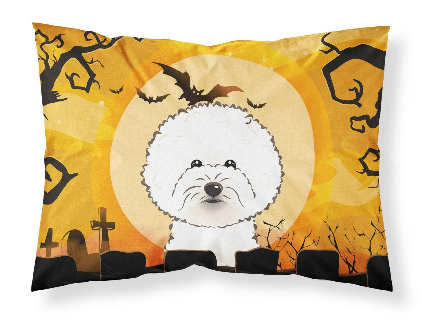 Halloween Bichon Frise Standard Pillowcase Lightweight Super Soft Easy Care Decorative Artwork Pillowcase, Standard