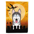 Halloween Alaskan Malamute House Flag 28x40 Porch Sleeve Pole Decorative Outside Yard Banner Artwork Wall Hanging, Polyester
