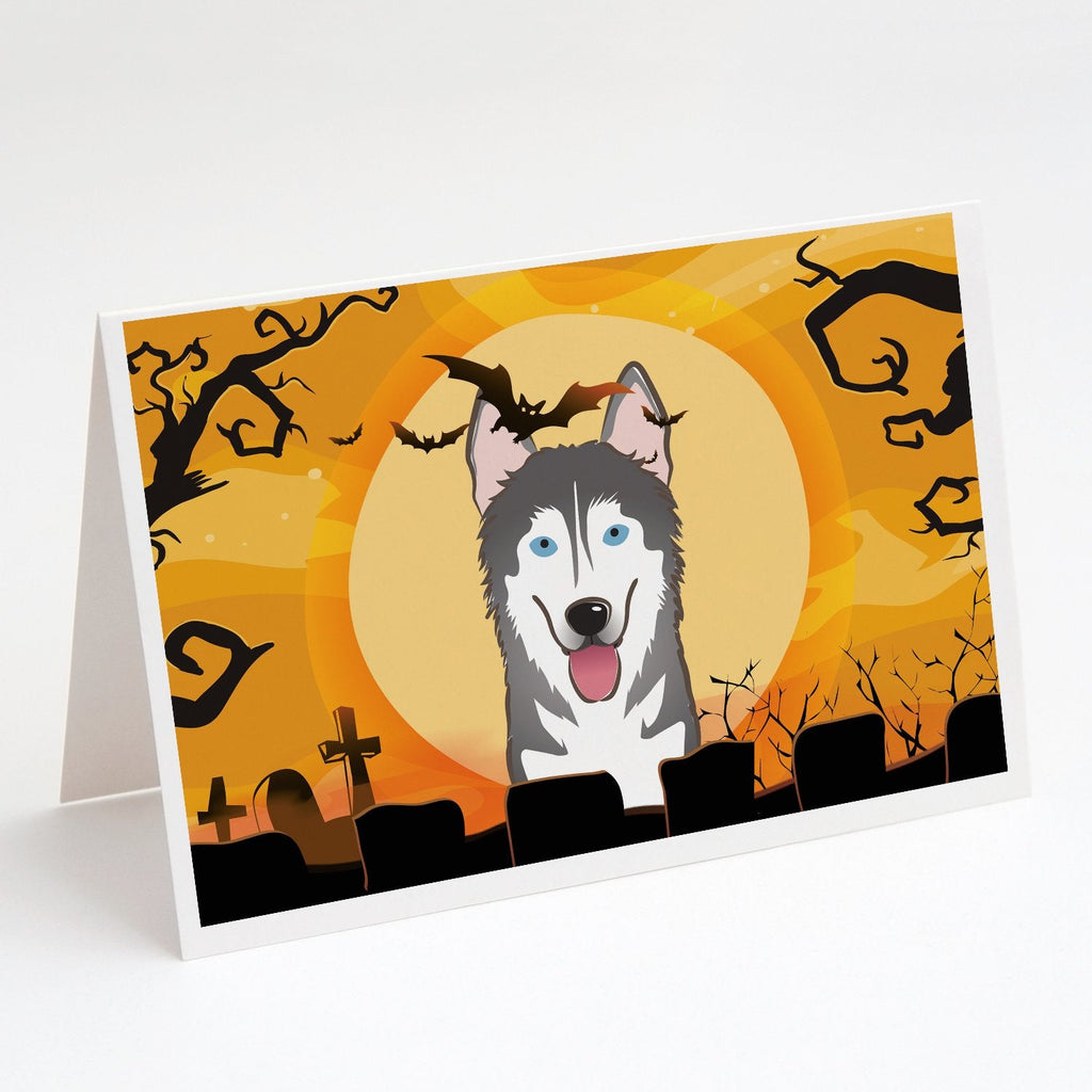 Halloween Alaskan Malamute Greeting Cards Pack of 8 Blank Cards with Envelopes Whimsical A7 Size 5x7