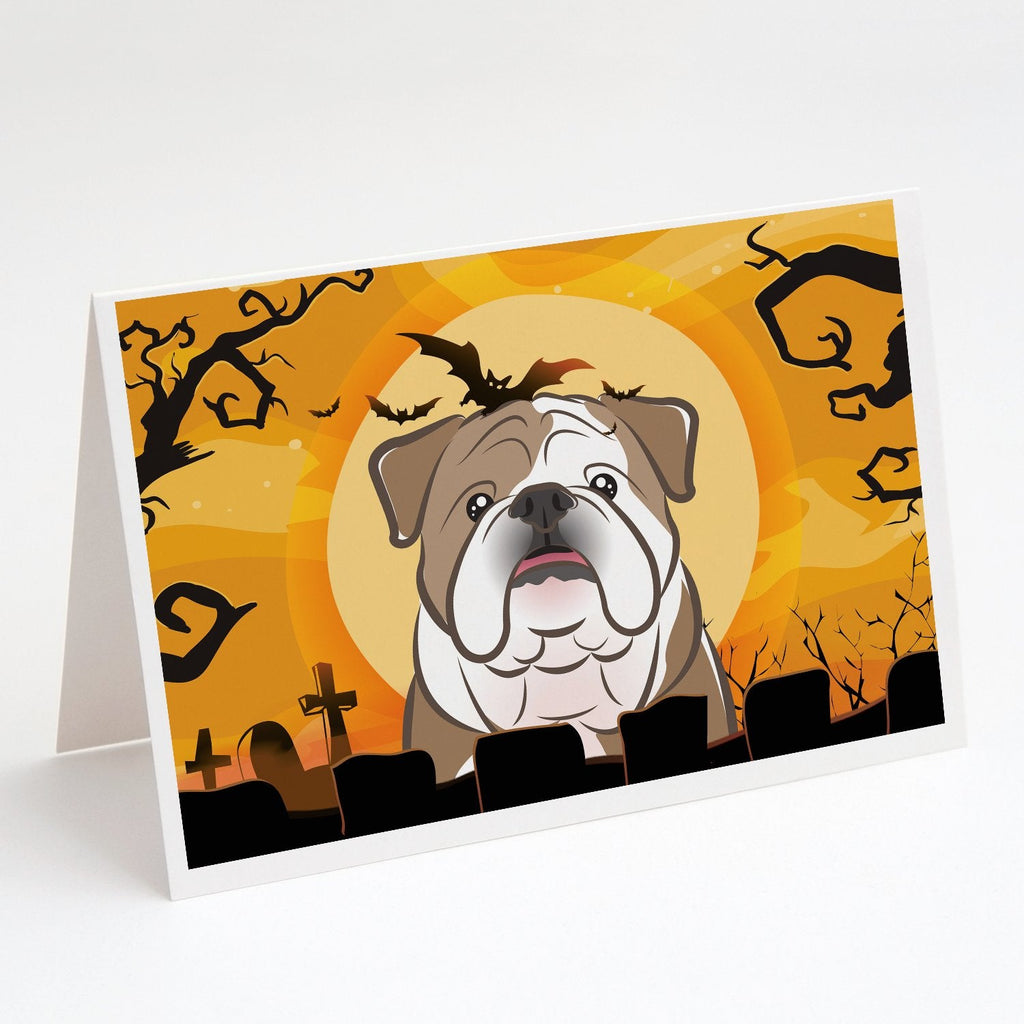 Halloween English Bulldog  Greeting Cards Pack of 8 Blank Cards with Envelopes Whimsical A7 Size 5x7