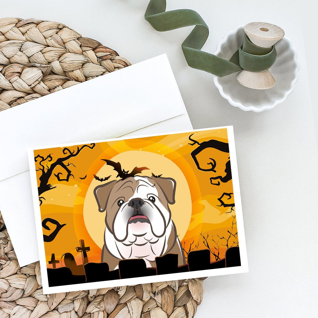 Halloween English Bulldog  Greeting Cards Pack of 8 Blank Cards with Envelopes Whimsical A7 Size 5x7