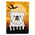 Halloween White English Bulldog  House Flag 28x40 Porch Sleeve Pole Decorative Outside Yard Banner Artwork Wall Hanging, Polyester