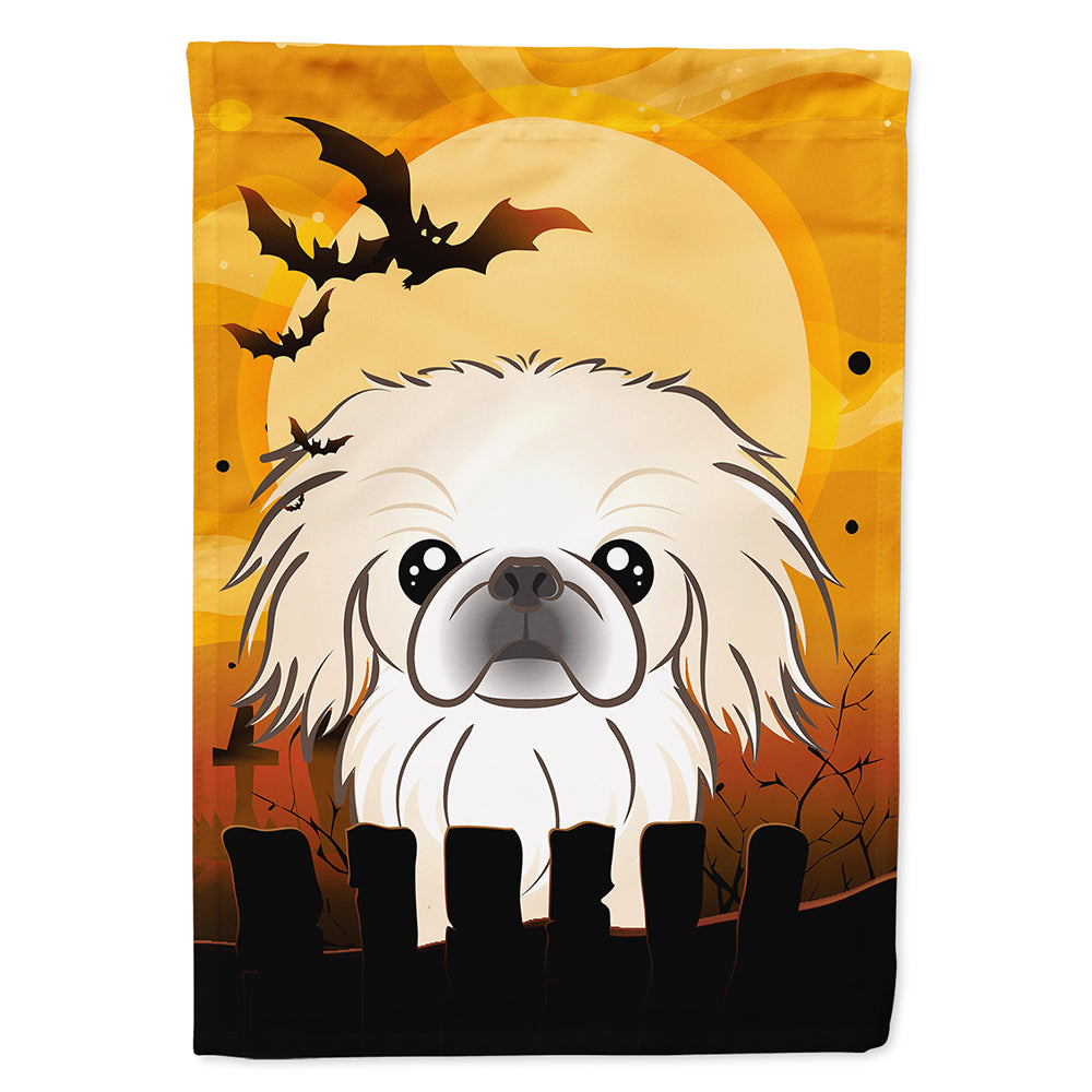Halloween Pekingese House Flag 28x40 Porch Sleeve Pole Decorative Outside Yard Banner Artwork Wall Hanging, Polyester