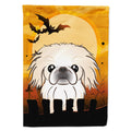 Halloween Pekingese House Flag 28x40 Porch Sleeve Pole Decorative Outside Yard Banner Artwork Wall Hanging, Polyester