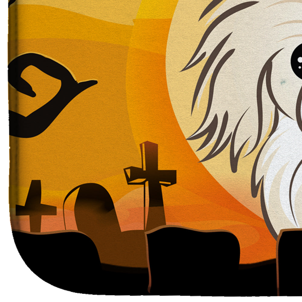 Halloween Pekingese Dish Drying Mat Absorbent Dish Drying Mat Pad for Kitchen Counter Dish Drainer Mat for Countertop, 14 x 21", Multicolor