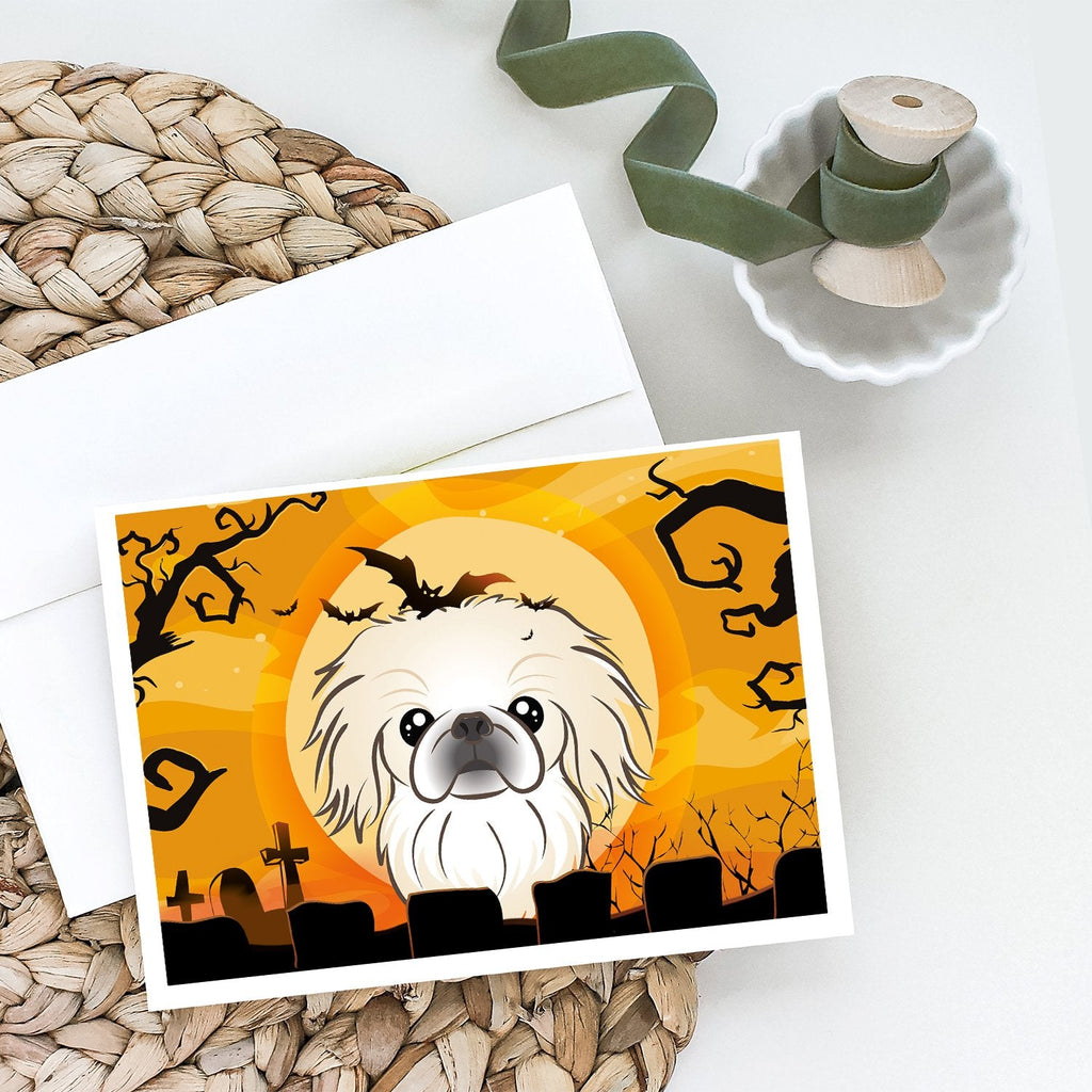 Halloween Pekingese Greeting Cards Pack of 8 Blank Cards with Envelopes Whimsical A7 Size 5x7