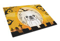 Halloween Pekingese Cutting Board Tempered Glass Kitchen Cutting Surface, Heat Resistant Chopping, Non-Slip Feet, Food Prep & Serving