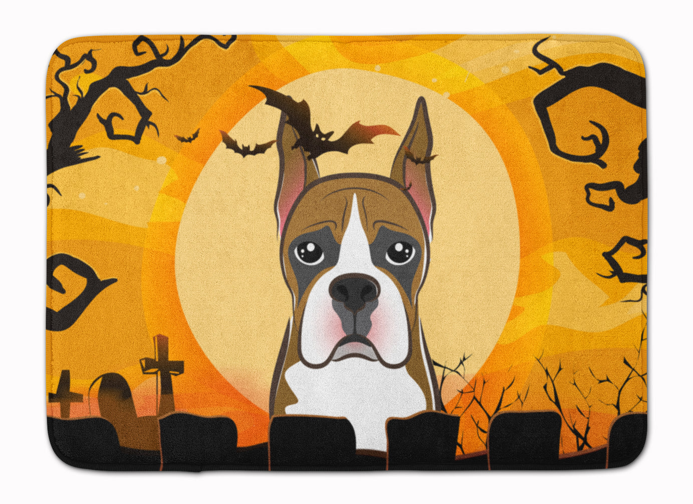 Halloween Boxer Memory Foam Kitchen Mat Machine Washable Anti-Fatigue Cushion Comfort Bath or Kitchen Rug