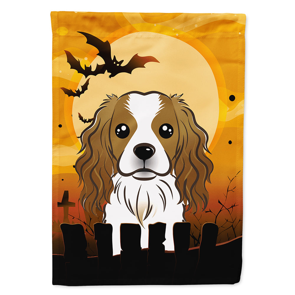 Halloween Cavalier Spaniel House Flag 28x40 Porch Sleeve Pole Decorative Outside Yard Banner Artwork Wall Hanging, Polyester