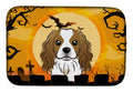 Halloween Cavalier Spaniel Dish Drying Mat Absorbent Dish Drying Mat Pad for Kitchen Counter Dish Drainer Mat for Countertop, 14 x 21", Multicolor