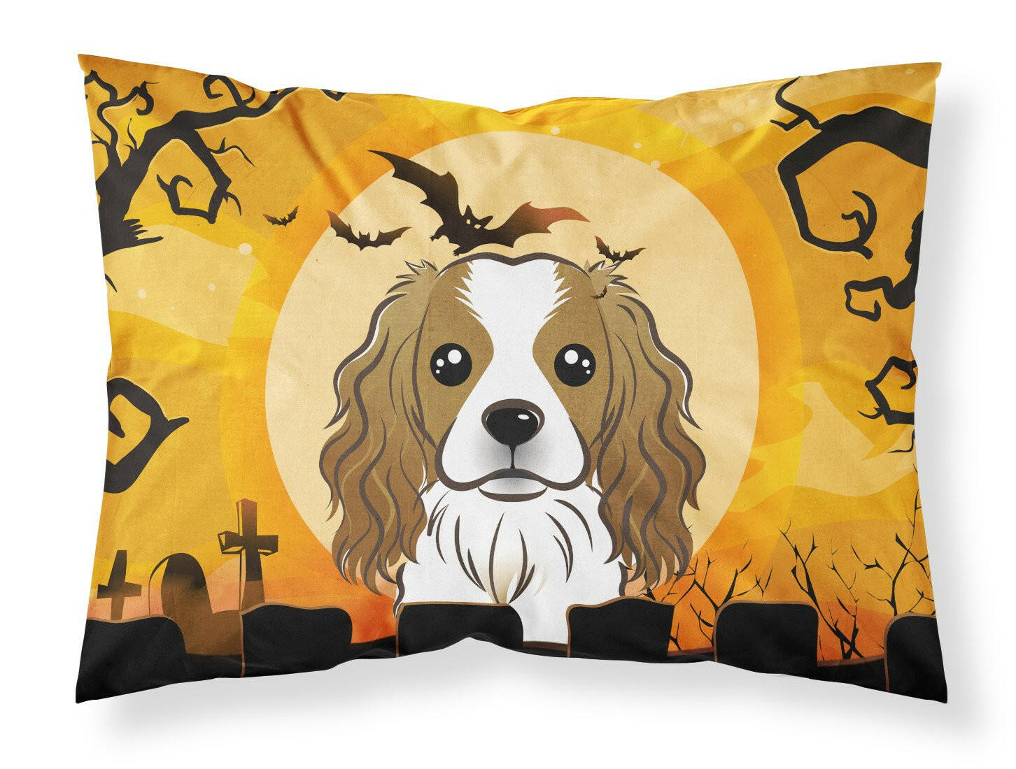 Halloween Cavalier Spaniel Standard Pillowcase Lightweight Super Soft Easy Care Decorative Artwork Pillowcase, Standard
