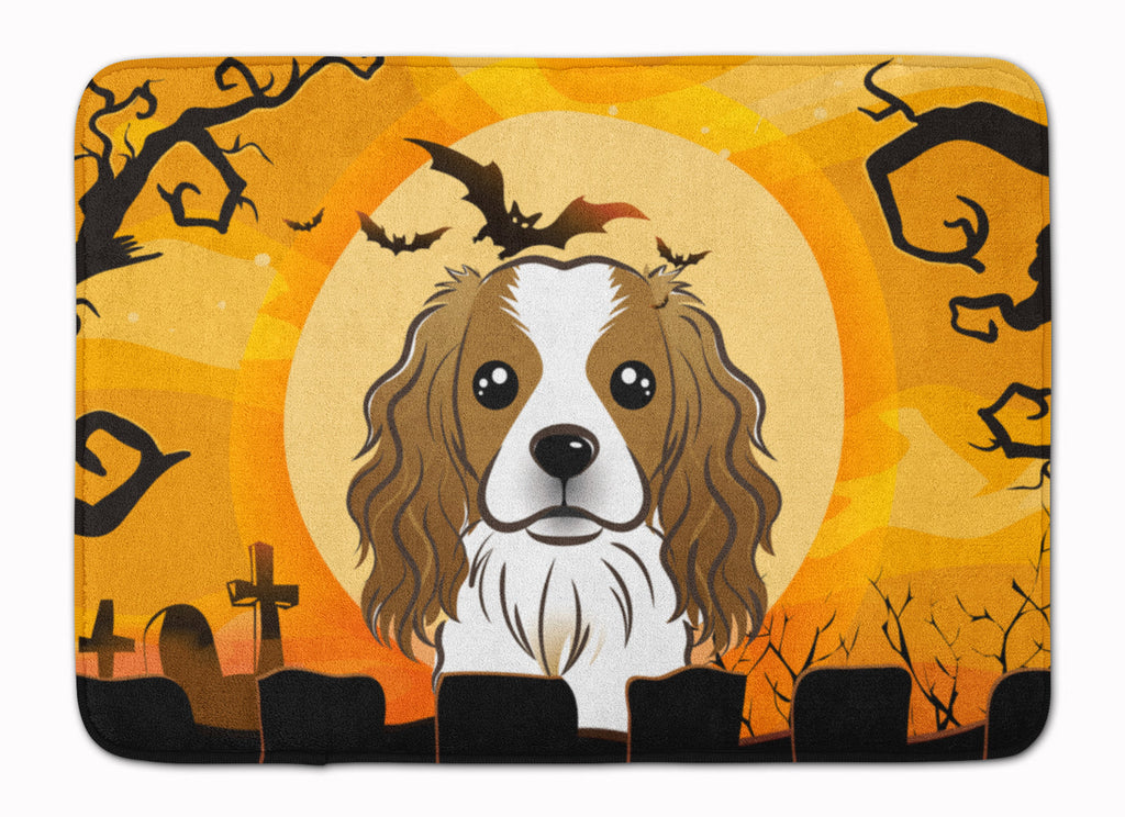 Halloween Cavalier Spaniel Memory Foam Kitchen Mat Machine Washable Anti-Fatigue Cushion Comfort Bath or Kitchen Rug