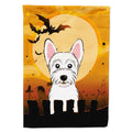 Halloween Westie House Flag 28x40 Porch Sleeve Pole Decorative Outside Yard Banner Artwork Wall Hanging, Polyester