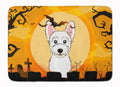 Halloween Westie Memory Foam Kitchen Mat Machine Washable Anti-Fatigue Cushion Comfort Bath or Kitchen Rug
