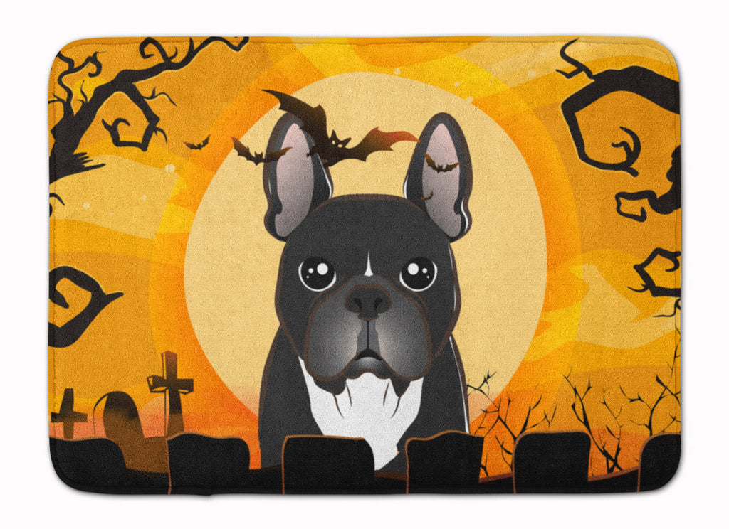 Halloween French Bulldog Memory Foam Kitchen Mat Machine Washable Anti-Fatigue Cushion Comfort Bath or Kitchen Rug