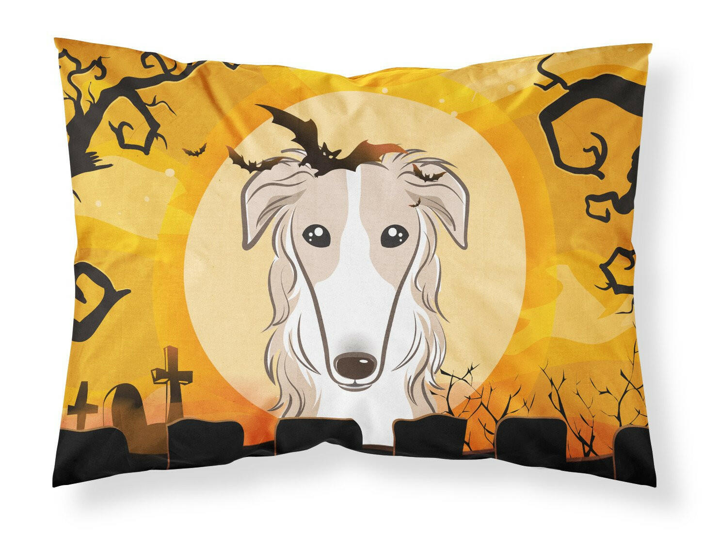 Halloween Borzoi Standard Pillowcase Lightweight Super Soft Easy Care Decorative Artwork Pillowcase, Standard