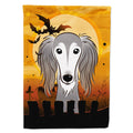 Halloween Saluki House Flag 28x40 Porch Sleeve Pole Decorative Outside Yard Banner Artwork Wall Hanging, Polyester