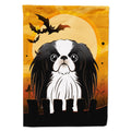 Halloween Japanese Chin House Flag 28x40 Porch Sleeve Pole Decorative Outside Yard Banner Artwork Wall Hanging, Polyester