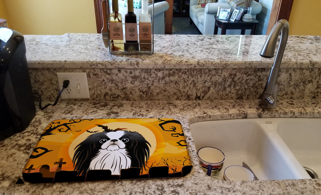 Halloween Japanese Chin Dish Drying Mat Absorbent Dish Drying Mat Pad for Kitchen Counter Dish Drainer Mat for Countertop, 14 x 21", Multicolor