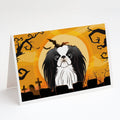 Halloween Japanese Chin Greeting Cards Pack of 8 Blank Cards with Envelopes Whimsical A7 Size 5x7