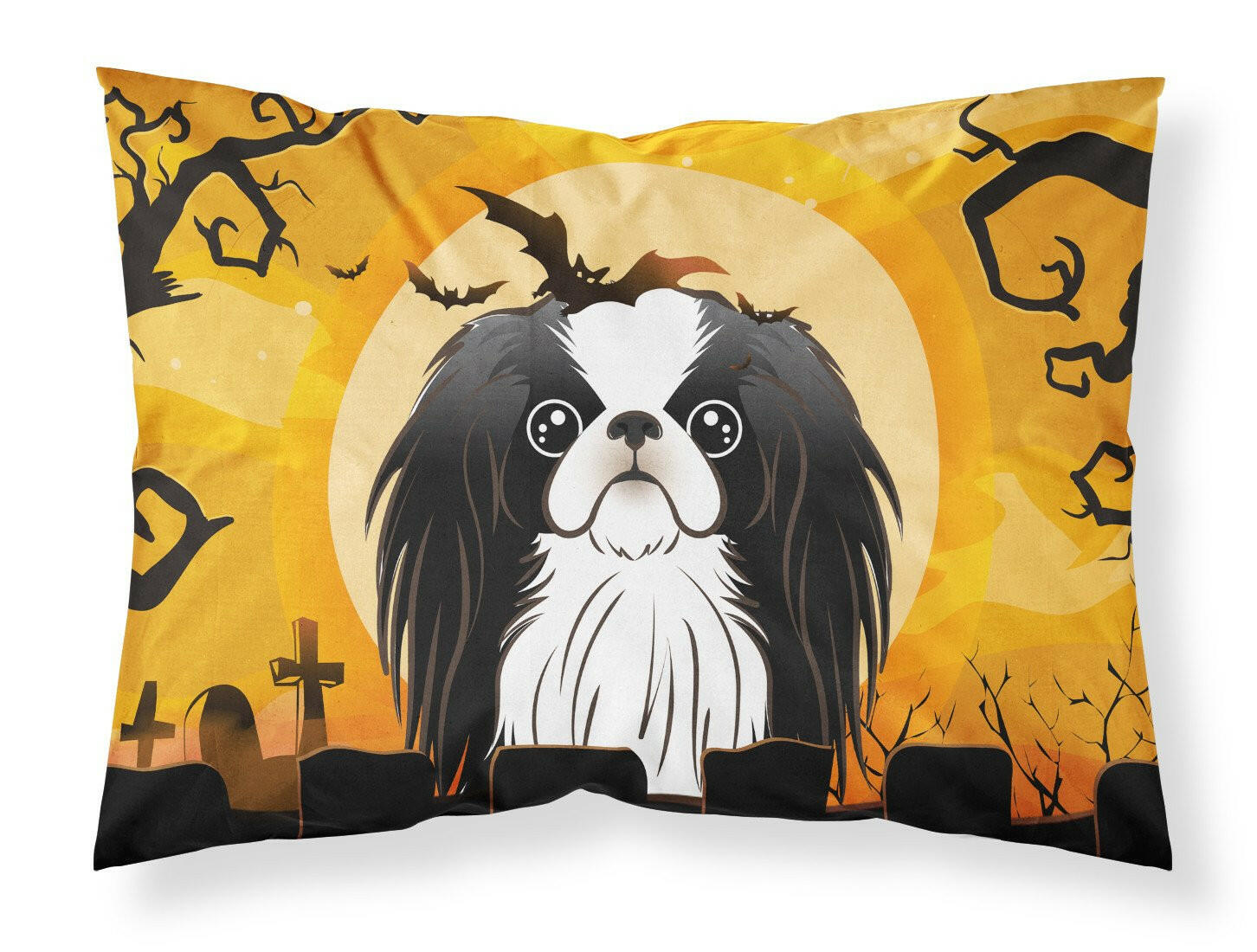 Halloween Japanese Chin Standard Pillowcase Lightweight Super Soft Easy Care Decorative Artwork Pillowcase, Standard