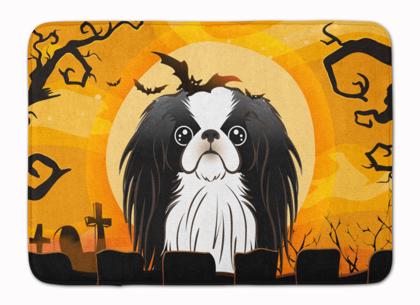 Halloween Japanese Chin Memory Foam Kitchen Mat Machine Washable Anti-Fatigue Cushion Comfort Bath or Kitchen Rug
