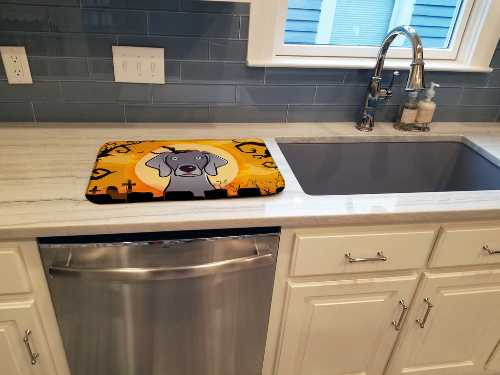 Halloween Weimaraner Dish Drying Mat Absorbent Dish Drying Mat Pad for Kitchen Counter Dish Drainer Mat for Countertop, 14 x 21", Multicolor