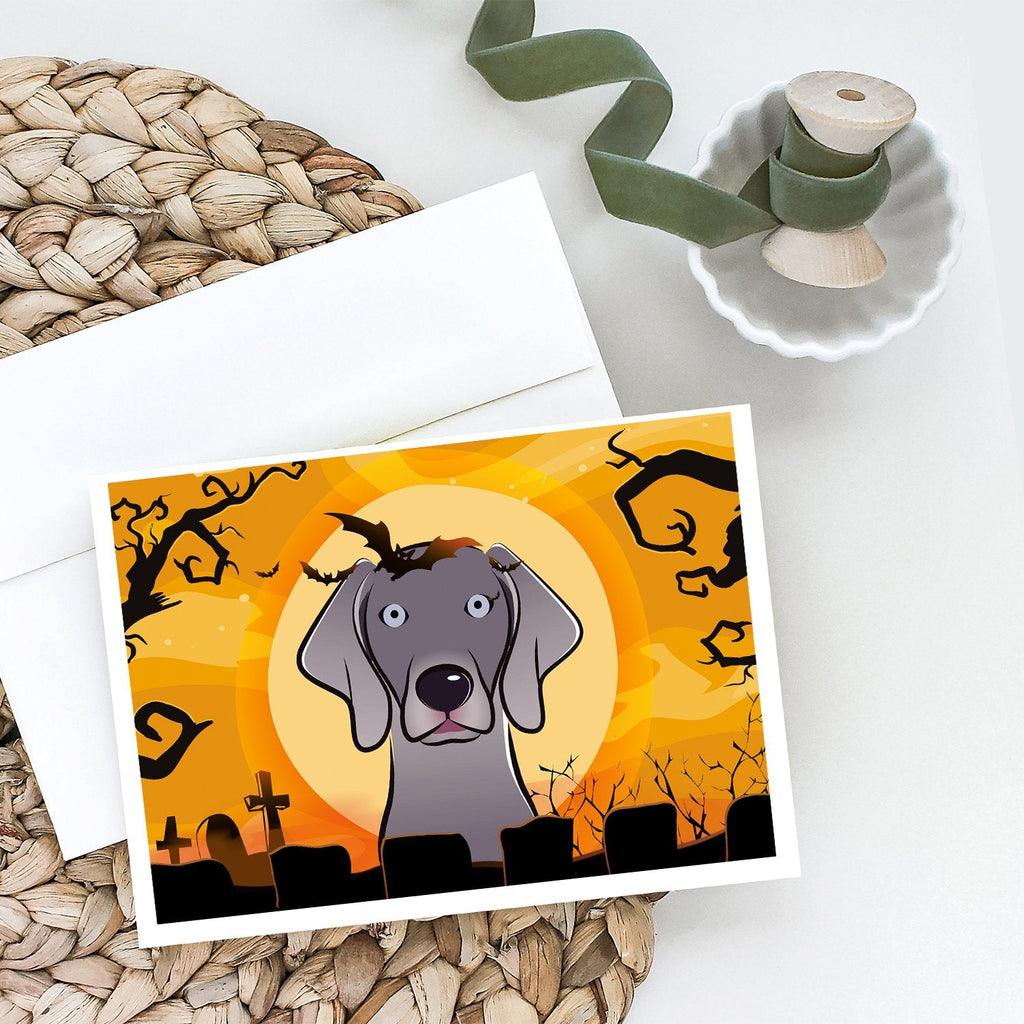 Halloween Weimaraner Greeting Cards Pack of 8 Blank Cards with Envelopes Whimsical A7 Size 5x7
