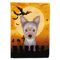 Halloween Yorkie Puppy House Flag 28x40 Porch Sleeve Pole Decorative Outside Yard Banner Artwork Wall Hanging, Polyester