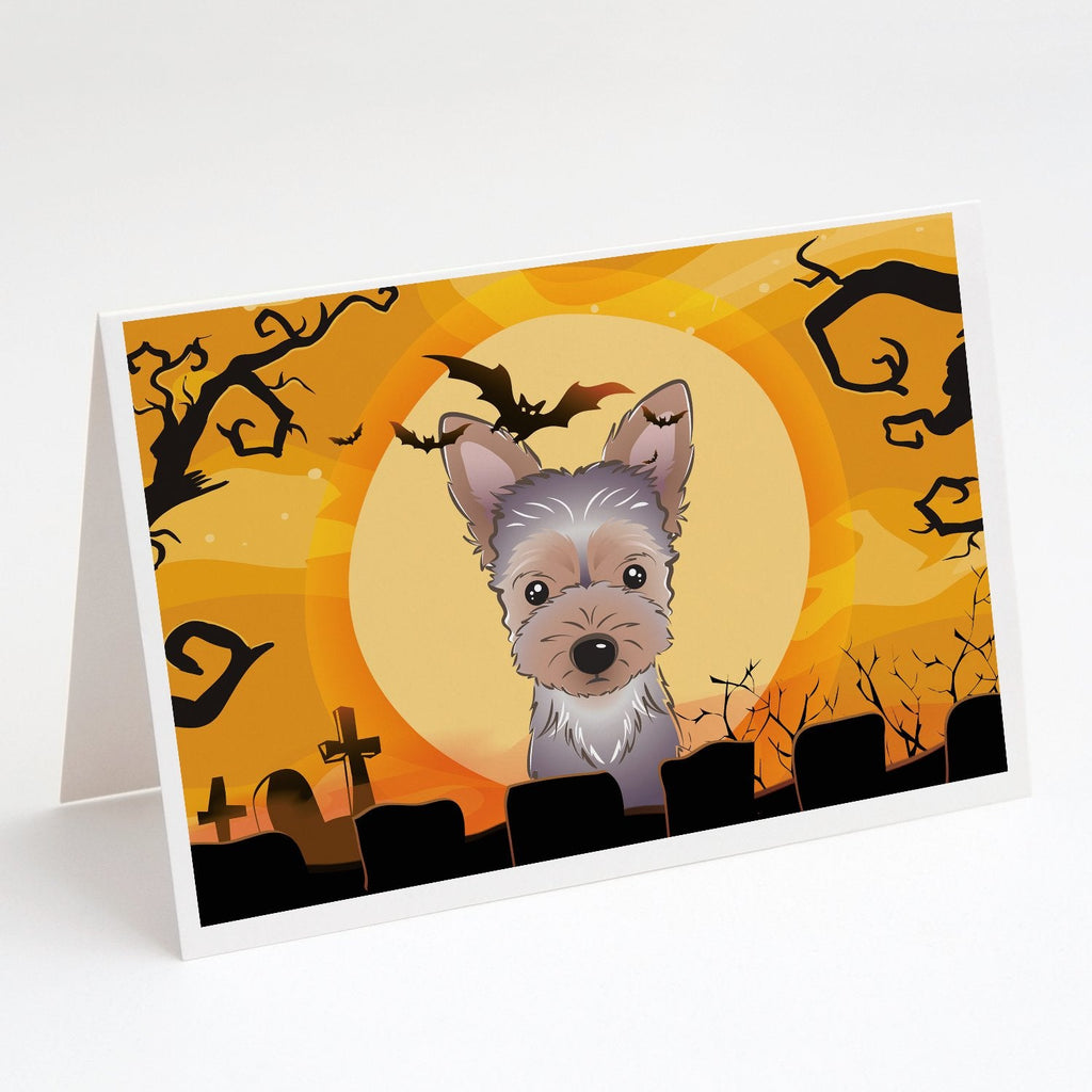 Halloween Yorkie Puppy Greeting Cards Pack of 8 Blank Cards with Envelopes Whimsical A7 Size 5x7