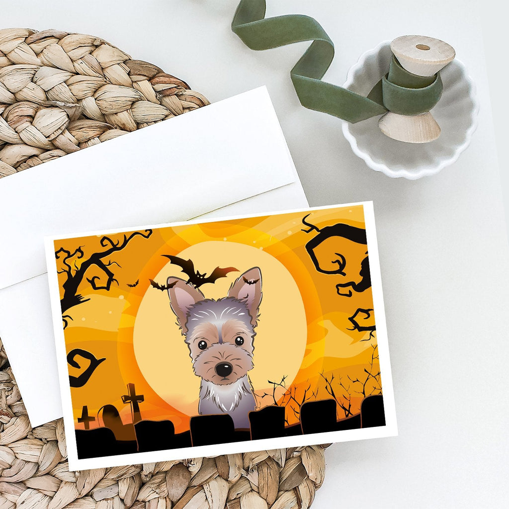 Halloween Yorkie Puppy Greeting Cards Pack of 8 Blank Cards with Envelopes Whimsical A7 Size 5x7