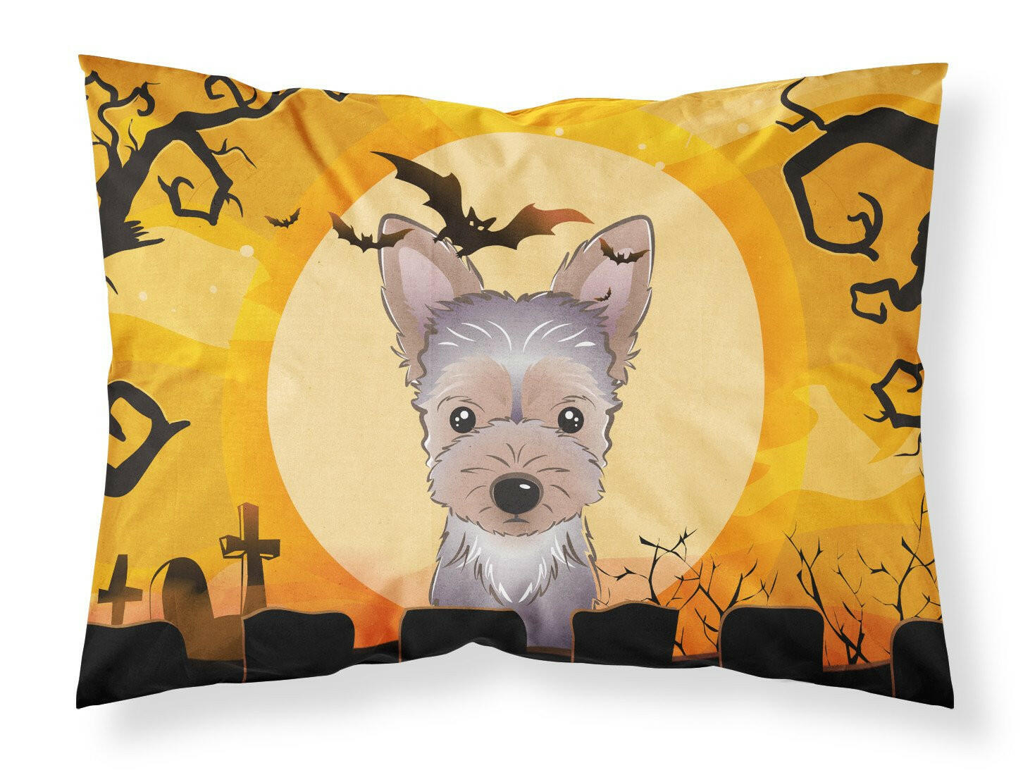 Halloween Yorkie Puppy Standard Pillowcase Lightweight Super Soft Easy Care Decorative Artwork Pillowcase, Standard