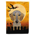 Halloween Wirehaired Dachshund House Flag 28x40 Porch Sleeve Pole Decorative Outside Yard Banner Artwork Wall Hanging, Polyester