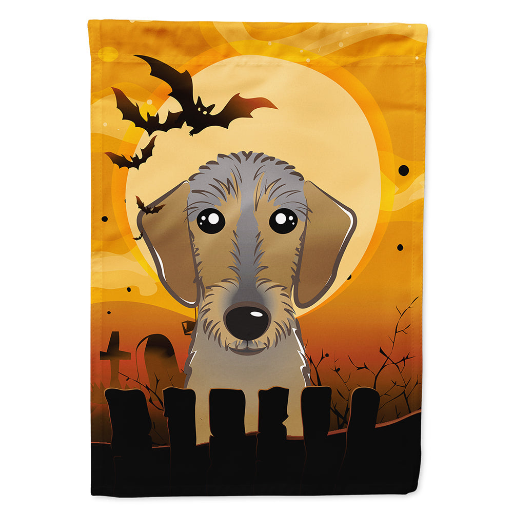 Halloween Wirehaired Dachshund House Flag 28x40 Porch Sleeve Pole Decorative Outside Yard Banner Artwork Wall Hanging, Polyester