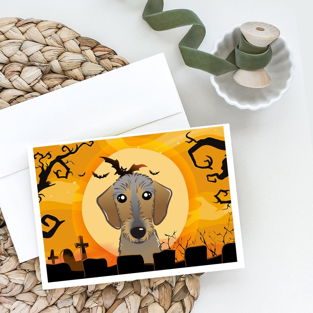 Halloween Wirehaired Dachshund Greeting Cards Pack of 8 Blank Cards with Envelopes Whimsical A7 Size 5x7