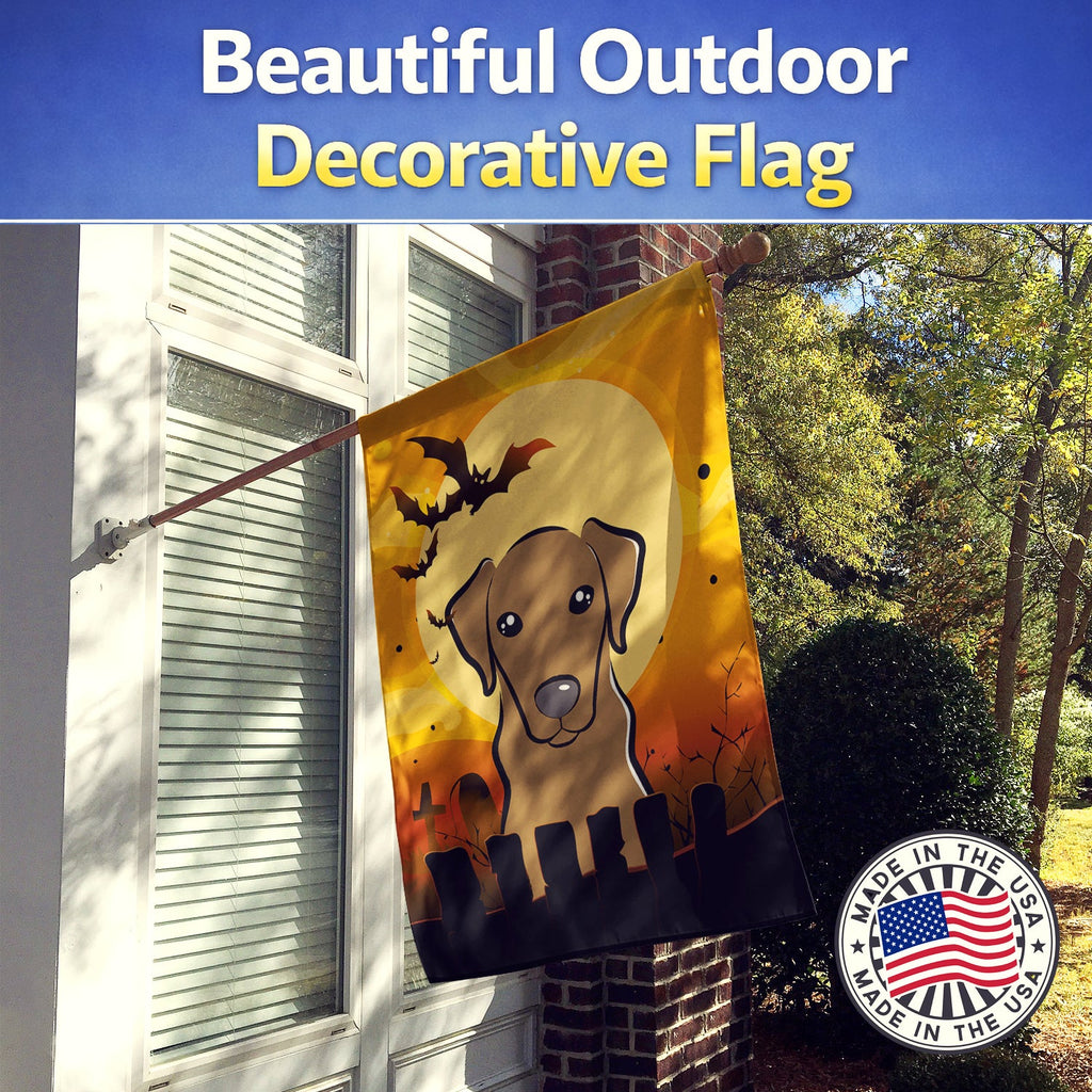 Halloween Chocolate Labrador House Flag 28x40 Porch Sleeve Pole Decorative Outside Yard Banner Artwork Wall Hanging, Polyester
