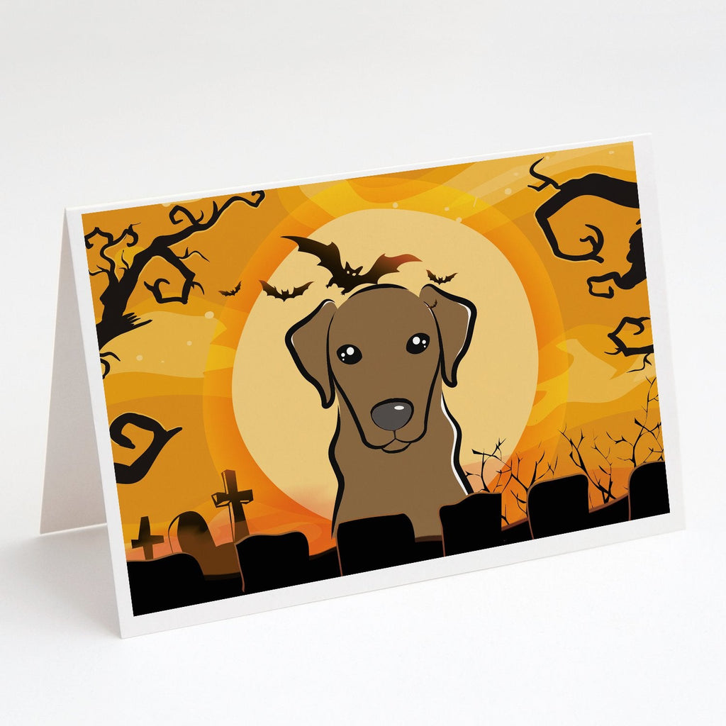 Halloween Chocolate Labrador Greeting Cards Pack of 8 Blank Cards with Envelopes Whimsical A7 Size 5x7