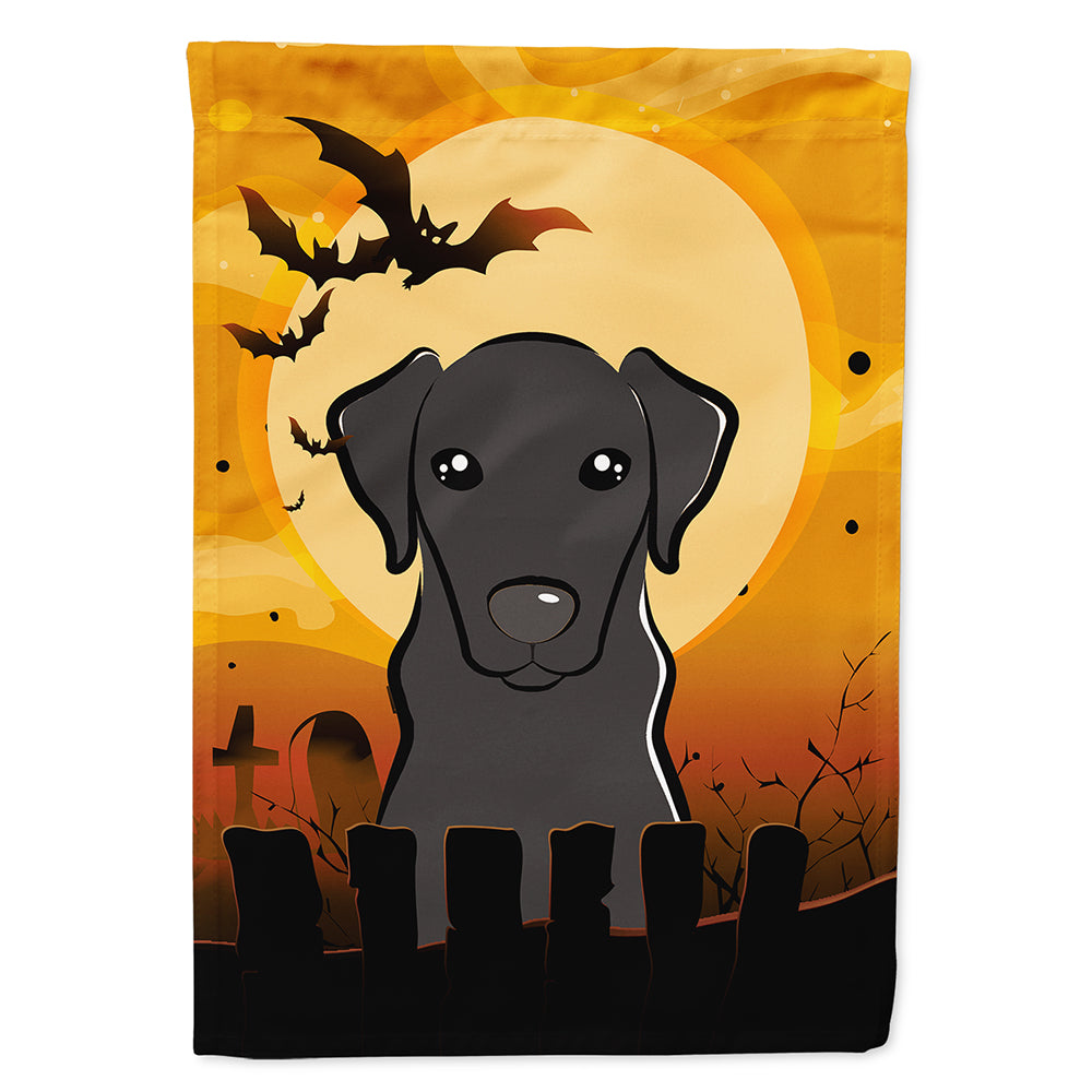 Halloween Black Labrador House Flag 28x40 Porch Sleeve Pole Decorative Outside Yard Banner Artwork Wall Hanging, Polyester