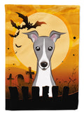 Halloween Italian Greyhound House Flag 28x40 Porch Sleeve Pole Decorative Outside Yard Banner Artwork Wall Hanging, Polyester