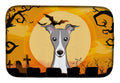 Halloween Italian Greyhound Dish Drying Mat Absorbent Dish Drying Mat Pad for Kitchen Counter Dish Drainer Mat for Countertop, 14 x 21", Multicolor