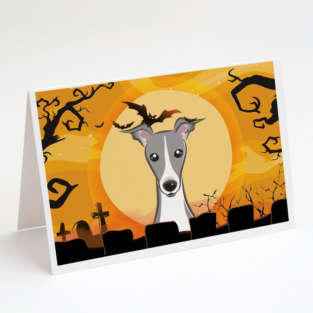 Halloween Italian Greyhound Greeting Cards Pack of 8 Blank Cards with Envelopes Whimsical A7 Size 5x7