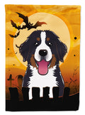 Halloween Bernese Mountain Dog House Flag 28x40 Porch Sleeve Pole Decorative Outside Yard Banner Artwork Wall Hanging, Polyester
